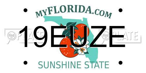 19EUZE Florida License Plate