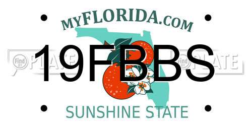 19FBBS Florida License Plate