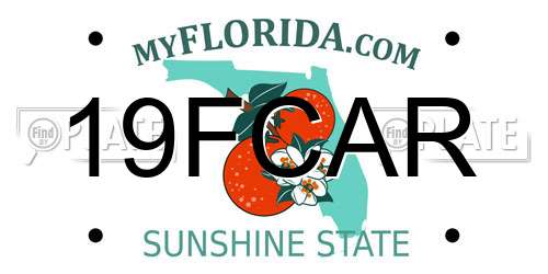 19FCAR Florida License Plate
