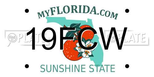 19FCW Florida License Plate