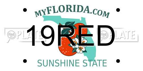 19RED Florida License Plate