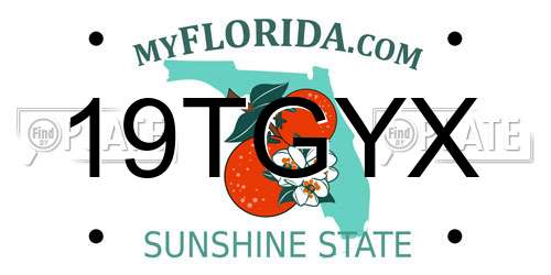 19TGYX Florida License Plate