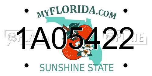 1A05422 Florida License Plate