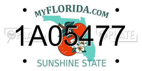 1A05477 Florida License Plate