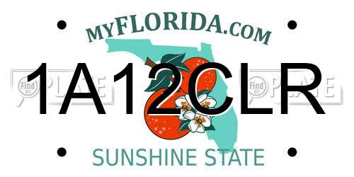 1A12CLR Florida License Plate