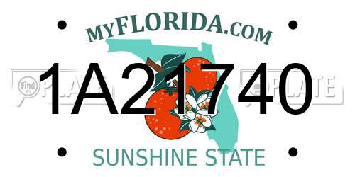 1A21740 Florida License Plate
