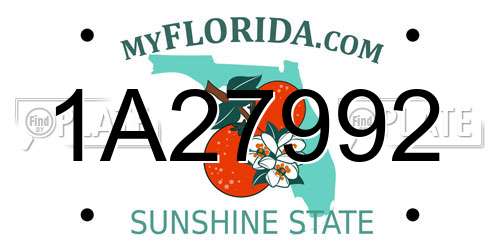 1A27992 Florida License Plate