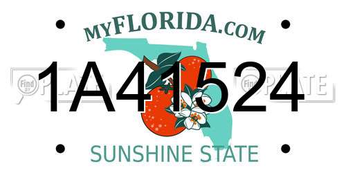 1A41524 Florida License Plate