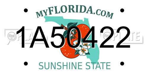 1A50422 Florida License Plate
