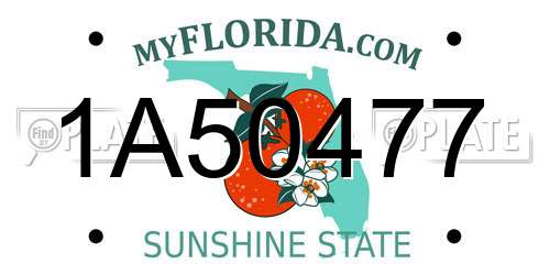 1A50477 Florida License Plate