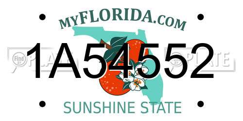 1A54552 Florida License Plate