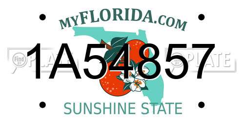 1A54857 Florida License Plate