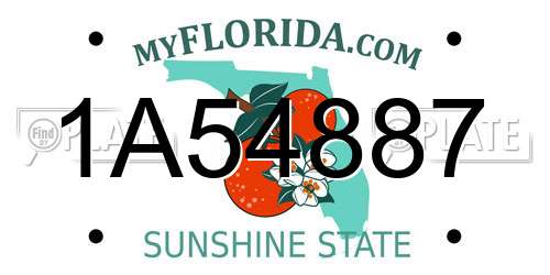 1A54887 Florida License Plate