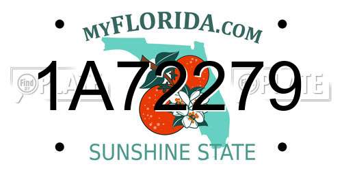 1A72279 Florida License Plate