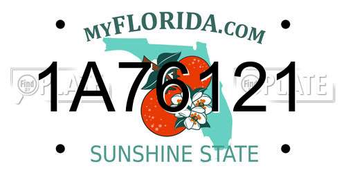 1A76121 Florida License Plate