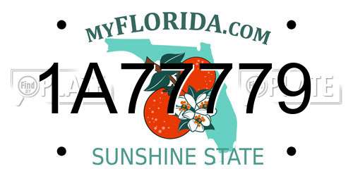1A77779 Florida License Plate