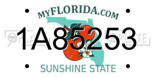 1A85253 Florida License Plate