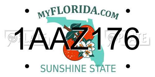 1AAZ176 Florida License Plate