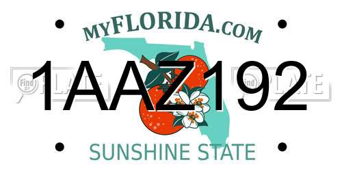 1AAZ192 Florida License Plate