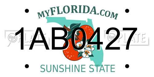 1AB0427 Florida License Plate