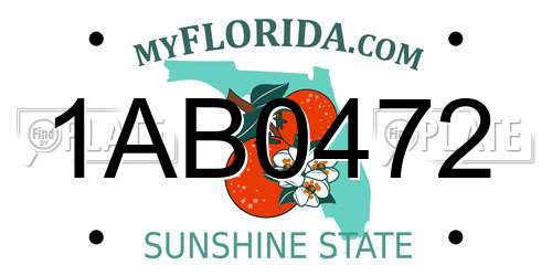 1AB0472 Florida License Plate