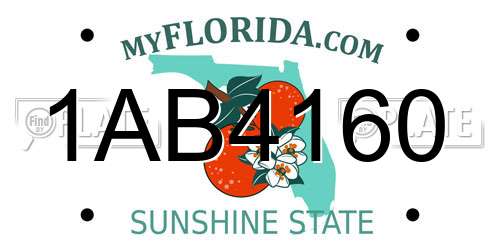 1AB4160 Florida License Plate