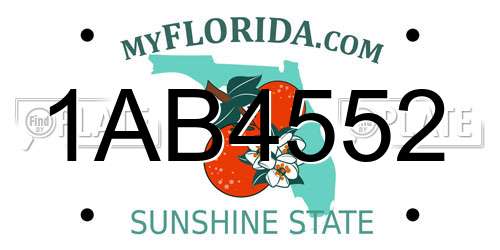 1AB4552 Florida License Plate