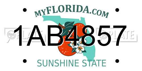 1AB4857 Florida License Plate