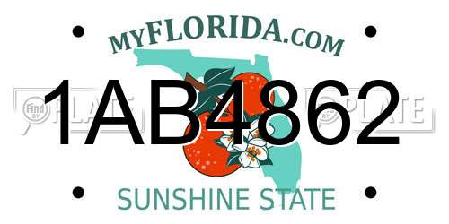 1AB4862 Florida License Plate