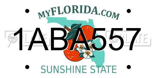 1ABA557 Florida License Plate
