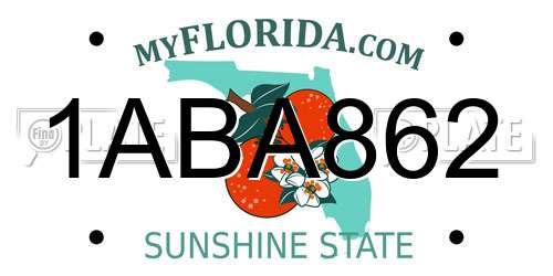 1ABA862 Florida License Plate