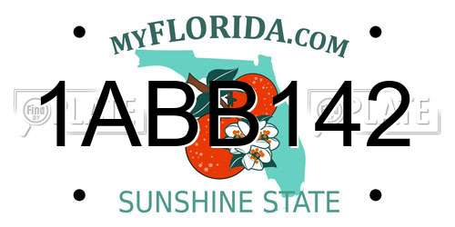 1ABB142 Florida License Plate