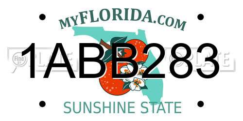 1ABB283 Florida License Plate