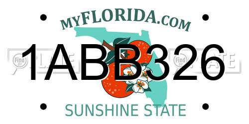 1ABB326 Florida License Plate
