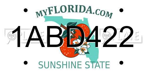 1ABD422 Florida License Plate