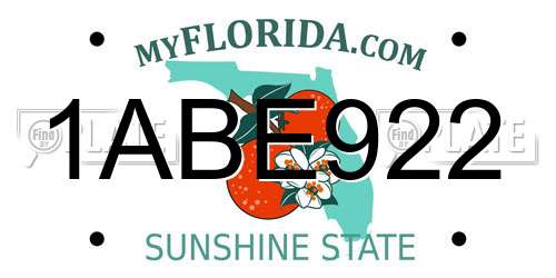 1ABE922 Florida License Plate