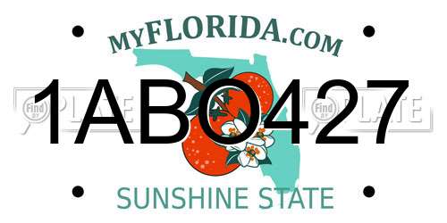 1ABO427 Florida License Plate