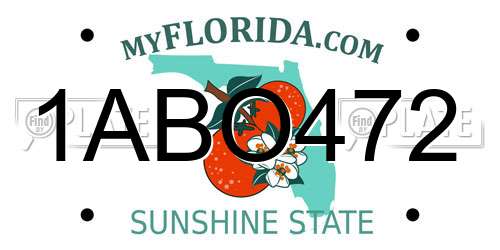 1ABO472 Florida License Plate