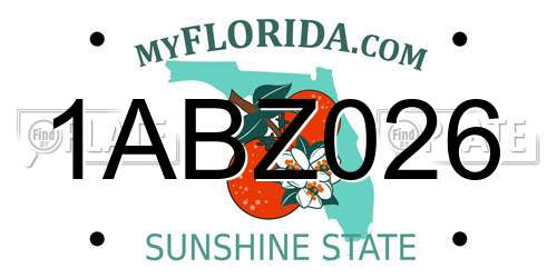 1ABZ026 Florida License Plate