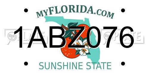 1ABZ076 Florida License Plate