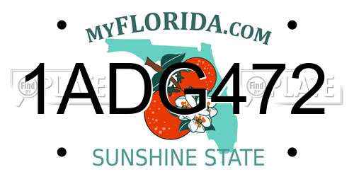 1ADG472 Florida License Plate