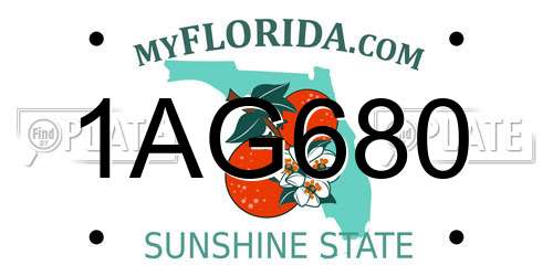 1AG680 Florida License Plate