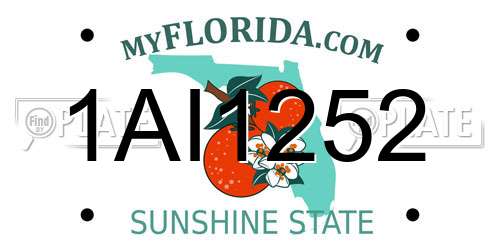 1AI1252 Florida License Plate