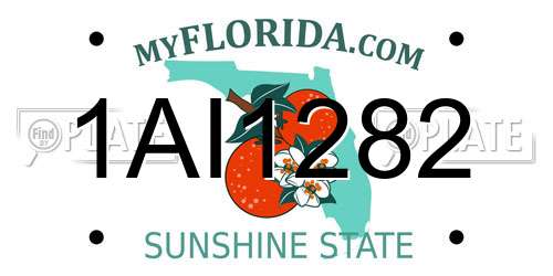 1AI1282 Florida License Plate