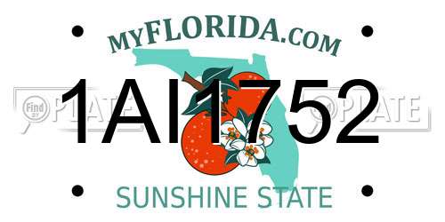 1AI1752 Florida License Plate