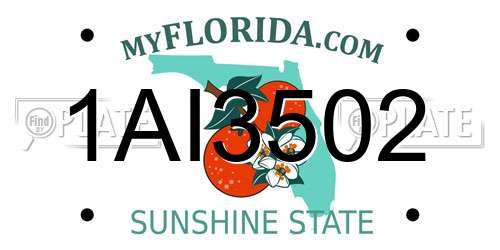 1AI3502 Florida License Plate