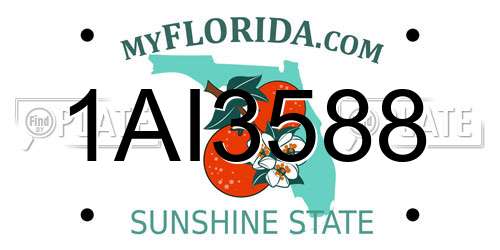 1AI3588 Florida License Plate