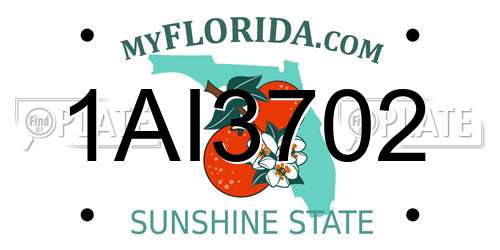 1AI3702 Florida License Plate