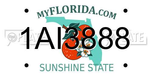 1AI3888 Florida License Plate