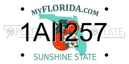 1AII257 Florida License Plate